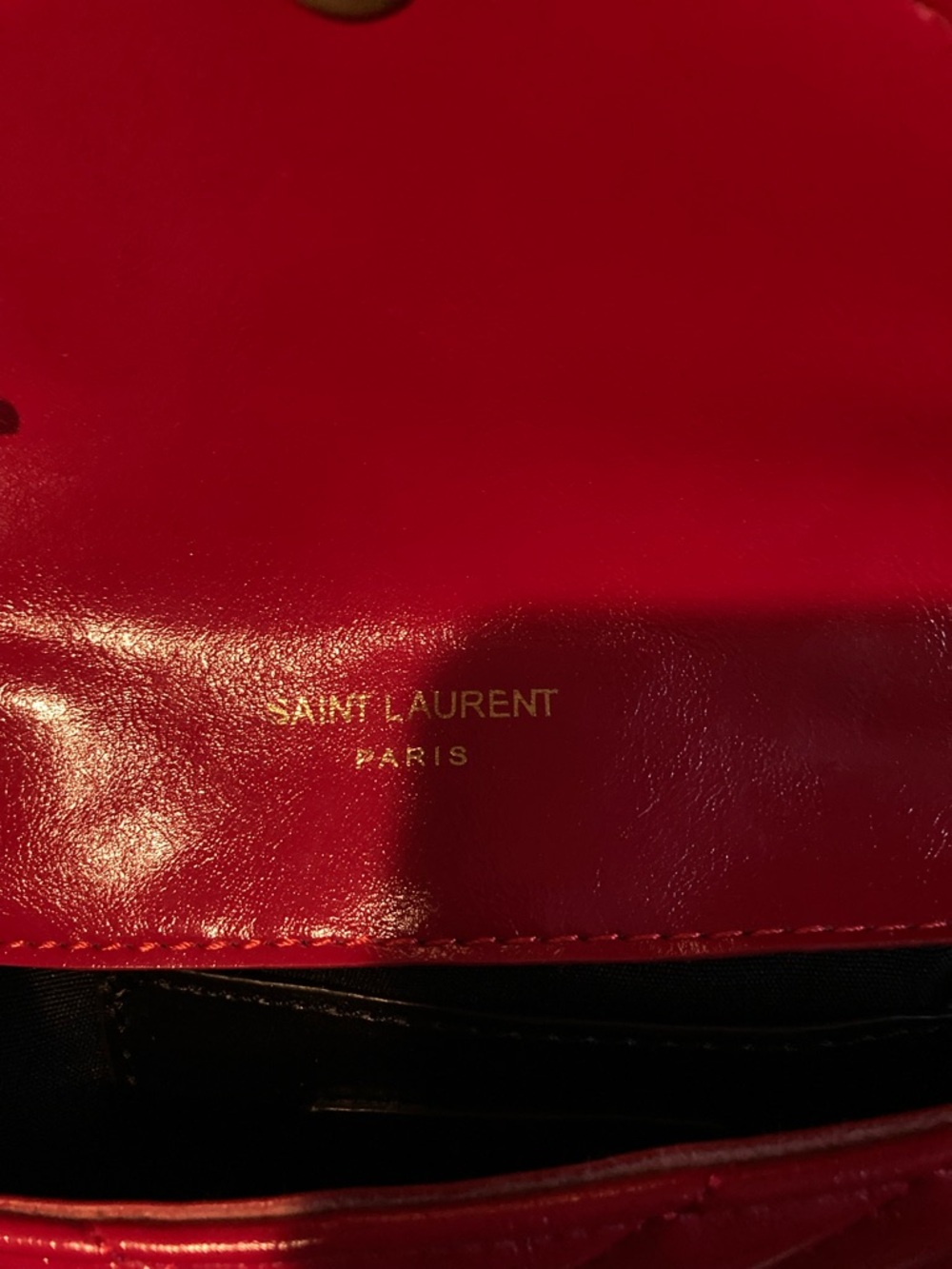 Saint Laurent Red Quilted Leather Crossbody with Gold Hardware - Picture 5 of 10